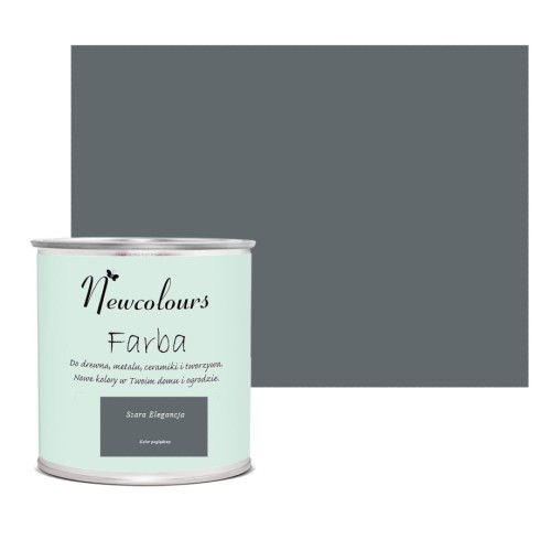 Szara elegancja farba do mebli akrylowa farba do mebli szara szarość farba z atestem Newcolours farba wodna farba dla początkujących metamorfoza mebli  Farba do drewna farba do mebli drewnianych farba do mebli z płyty