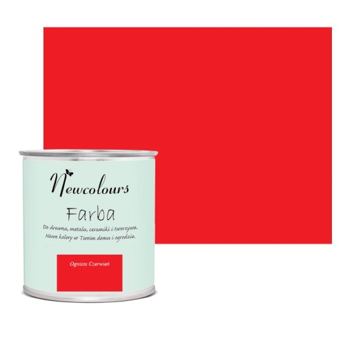 ognista czerwień farba do mebli akrylowa farba do mebli czerwony farba z atestem Newcolours farba wodna farba dla początkujących metamorfoza mebli  Farba do drewna farba do mebli drewnianych farba do mebli z płyty
