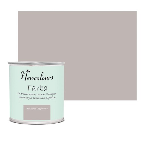 waniliowe cappuccino farba do mebli akrylowa farba do mebli beżowa farba kawa z mlekiem farba z atestem Newcolours farba wodna farba dla początkujących metamorfoza mebli  Farba do drewna farba do mebli drewnianych farba do mebli z płyty